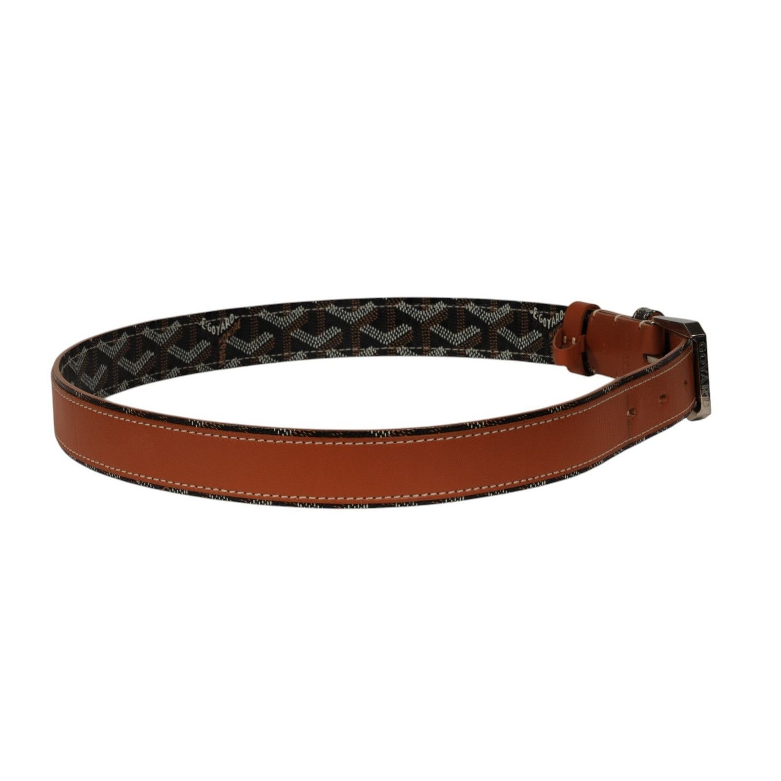 Goyard Fregate Belt 95 33 34 Black Brown Leather Goyardine - 02611 Size 34 - 12 Thumbnail
