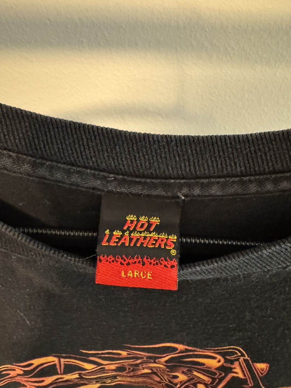 Vintage Vintage Hot Leathers Black Long Sleeve “Flame Bike” Size US L / EU 52-54 / 3 - 5 Thumbnail