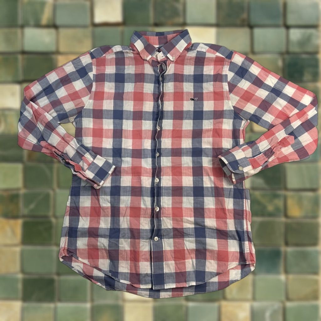 Vineyard Vines Vineyard Vines Slim Fit Whale Shirt Men Plaid Button-Down Long Sleeve Size M Size US M / EU 48-50 / 2 - 1 Thumbnail