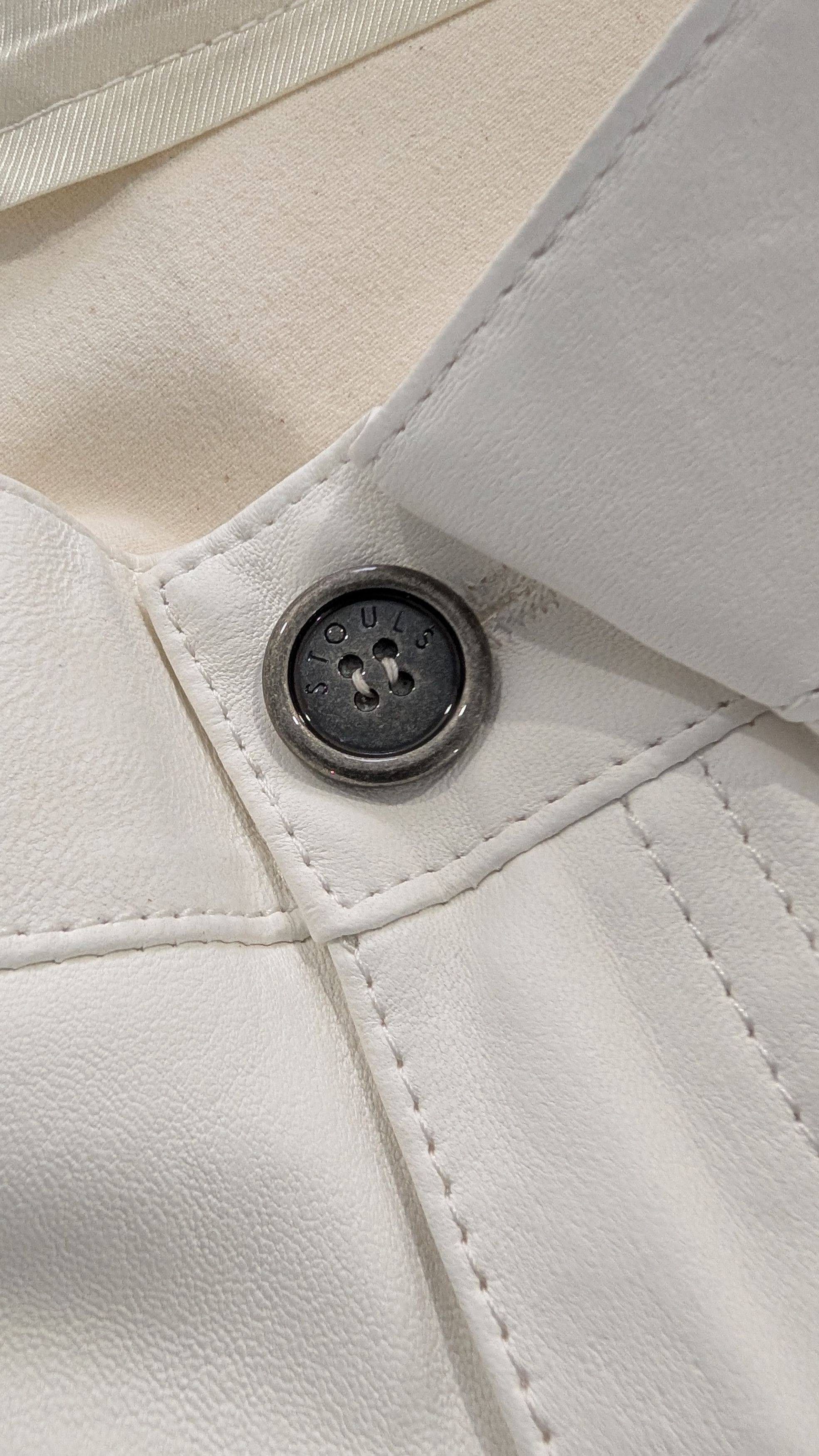 Other STOULS Paris Lilou White Lambskin Leather Pants Wide Leg Size 30" / US 8 / IT 44 - 3 Thumbnail