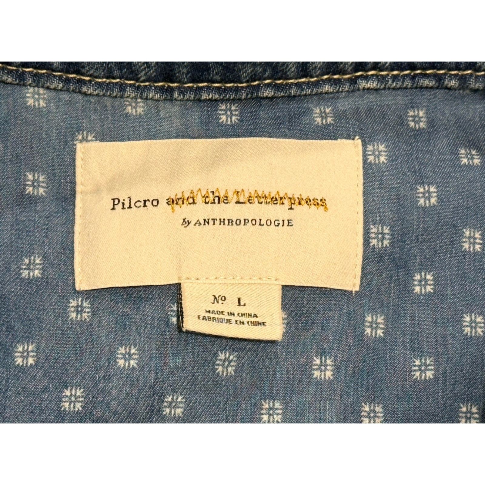 Anthropologie NWT Anthropologie Pilcro and the Letterpress Denim blue jacket size L Size L / US 10 / IT 46 - 5 Thumbnail