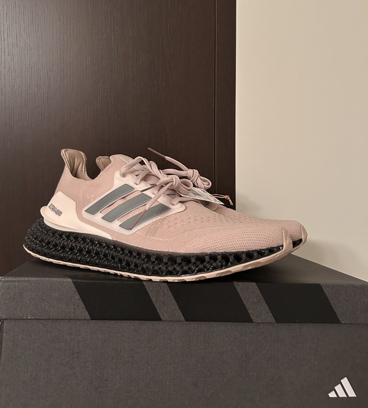 adidas gazelle silver green womens Adidas Unisex Ultra 4DFWD Cloud White / Core Black / Solar Yellow Running  Shoes main image 1