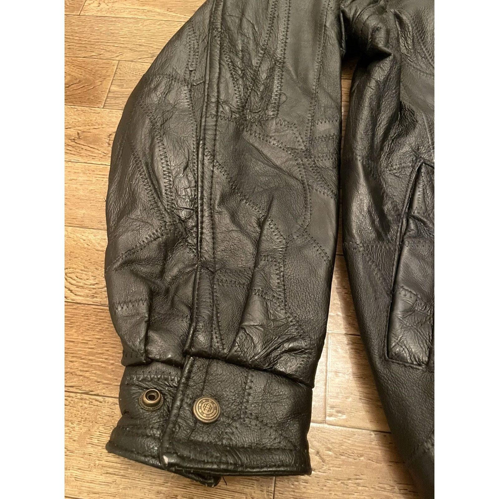 Vintage Vintage Bomber Leather Jacket - Black Size Large - Punk Biker Metal Size US L / EU 52-54 / 3 - 5 Thumbnail