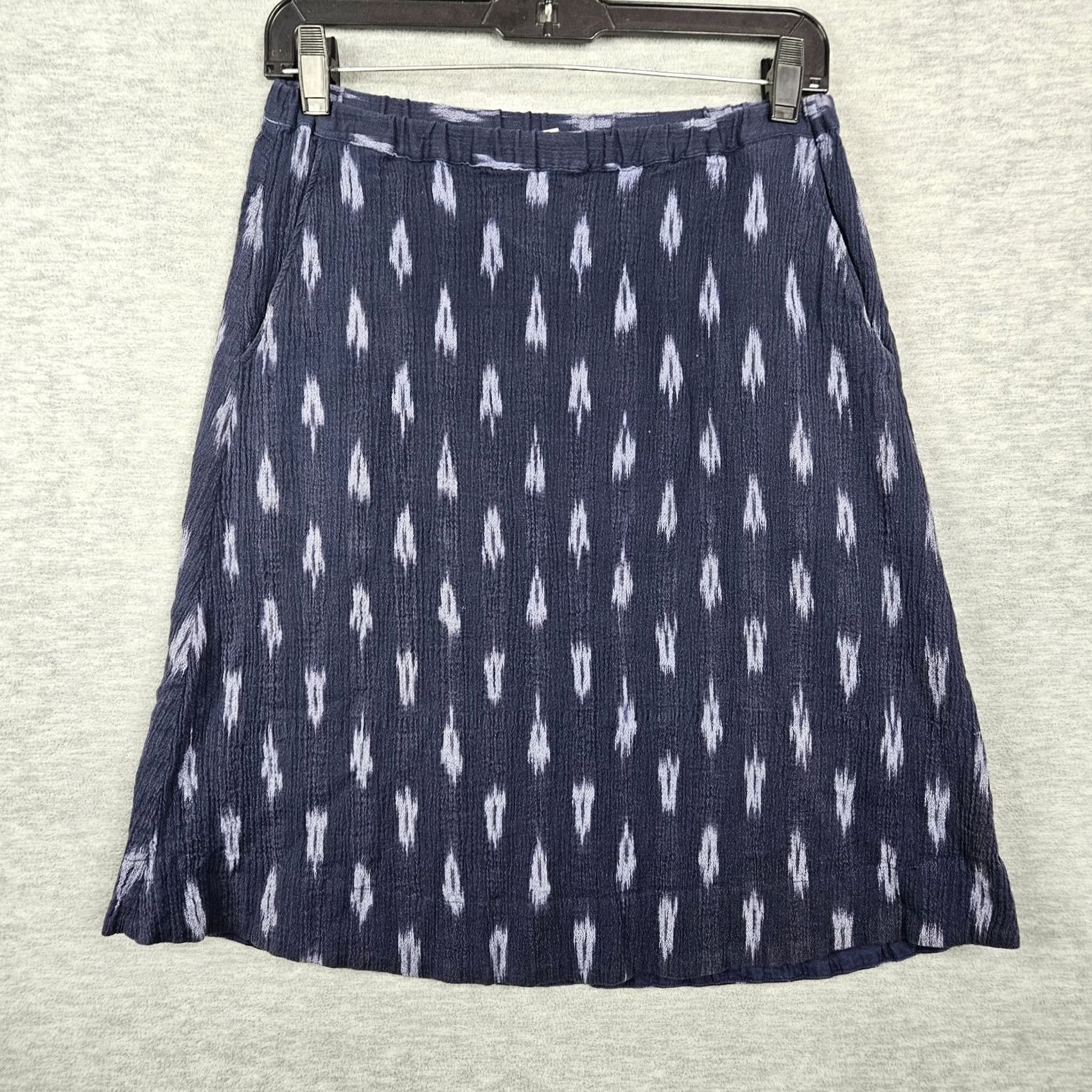 Eileen Fisher EILEEN FISHER PETITES Skirt A-Line Pull-On Ikat Blue Short N/A Mens? Size 24" / US 00 / IT 34 - 2 Thumbnail