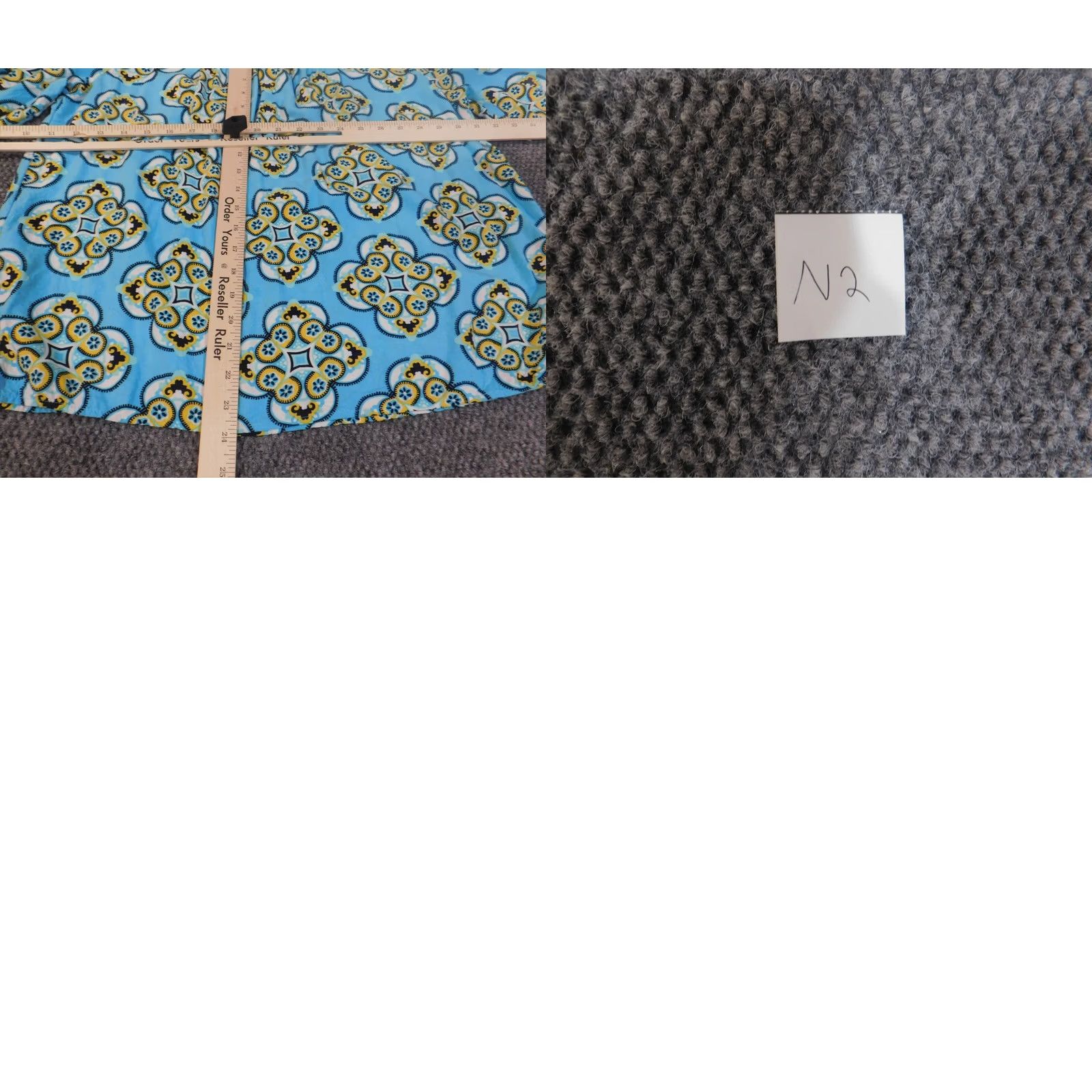 Vintage Crown & Ivy blouse Geometric Rayon Button Long Sleeve Round Neck Blue L Womens Regular fit, Pullover blouse Size L / US 10 / IT 46 - 9 Thumbnail