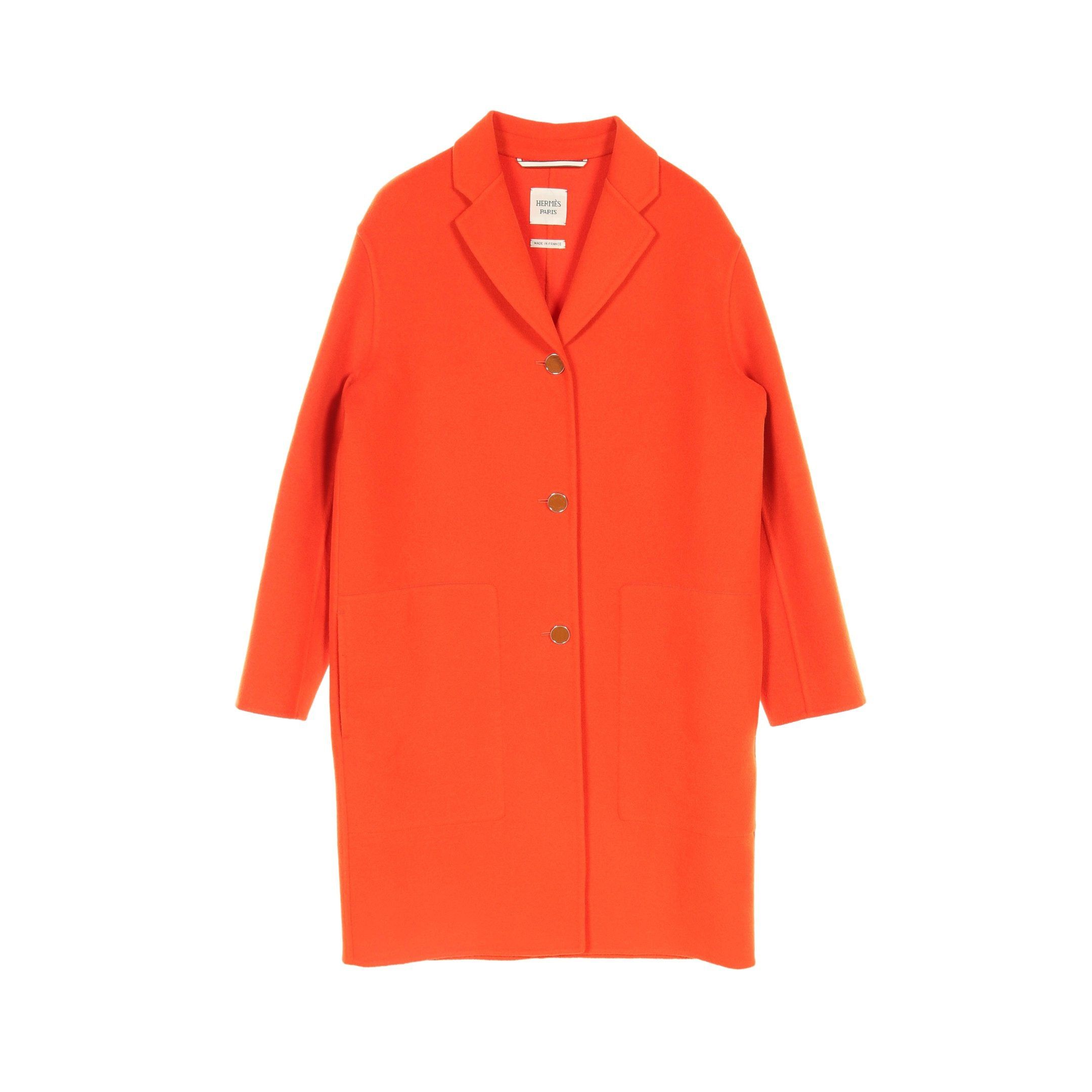 Hermes Hermes Serie Button Double Face Coat Cashmere Orange | Grailed