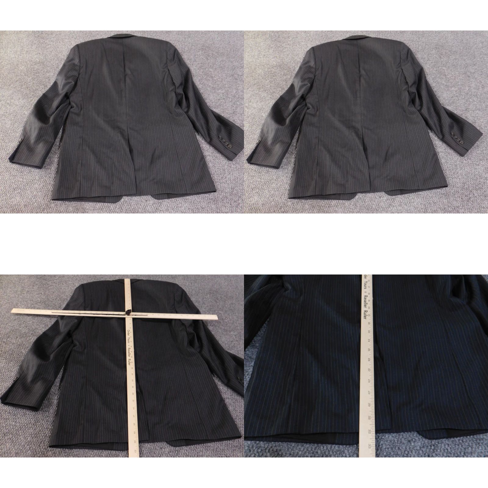 Ralph Lauren VINTAGE Lauren Ralph Lauren Blazer Mens 40R Charcoal Pinstripe Wool Notch Lapel Lined Size 40R - 10 Thumbnail