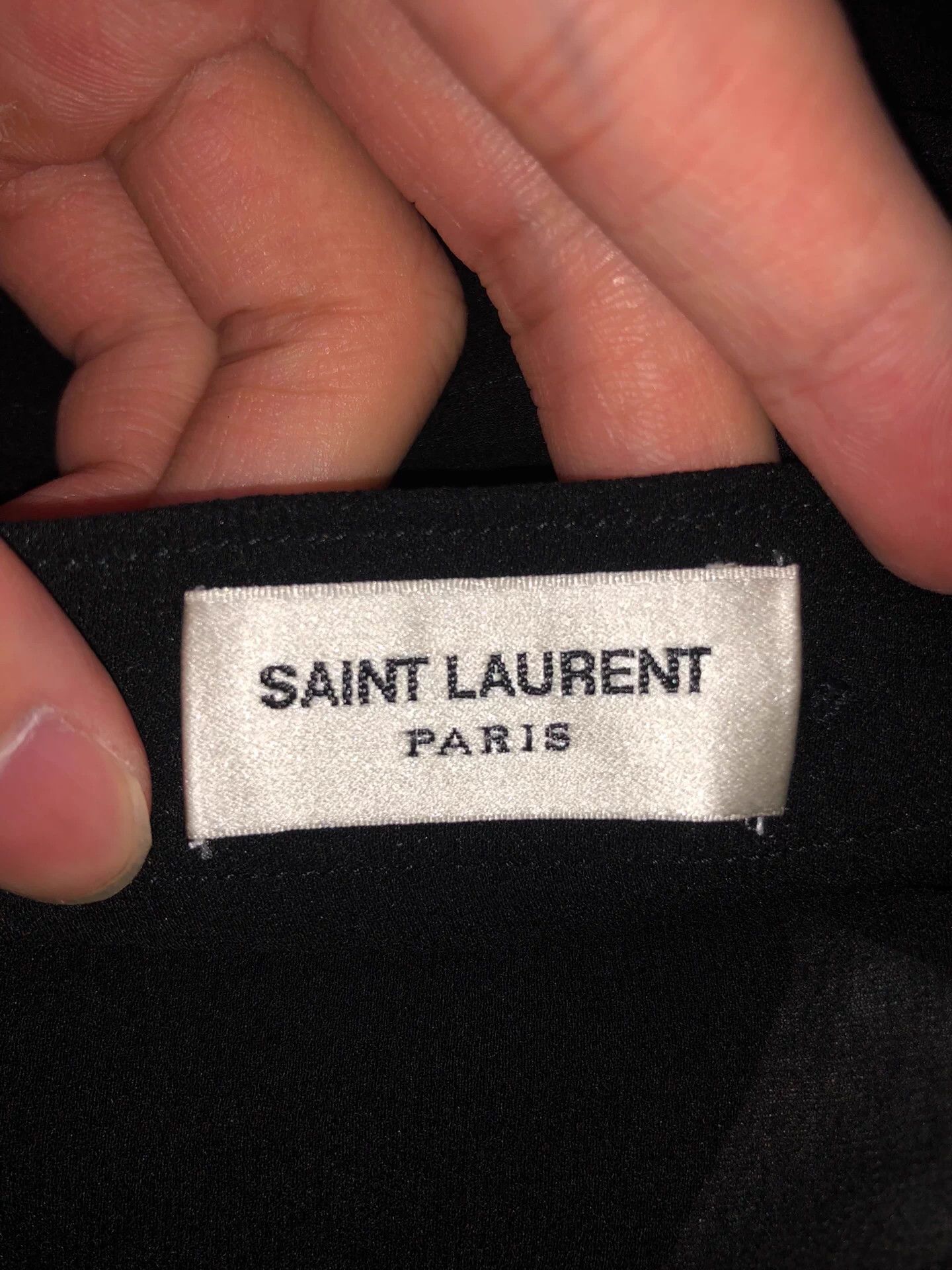 Saint Laurent Paris Saint Laurent SLP Black White Peak Collar Silk Sheer Shirt Size XS / US 0-2 / IT 36-38 - 6 Thumbnail
