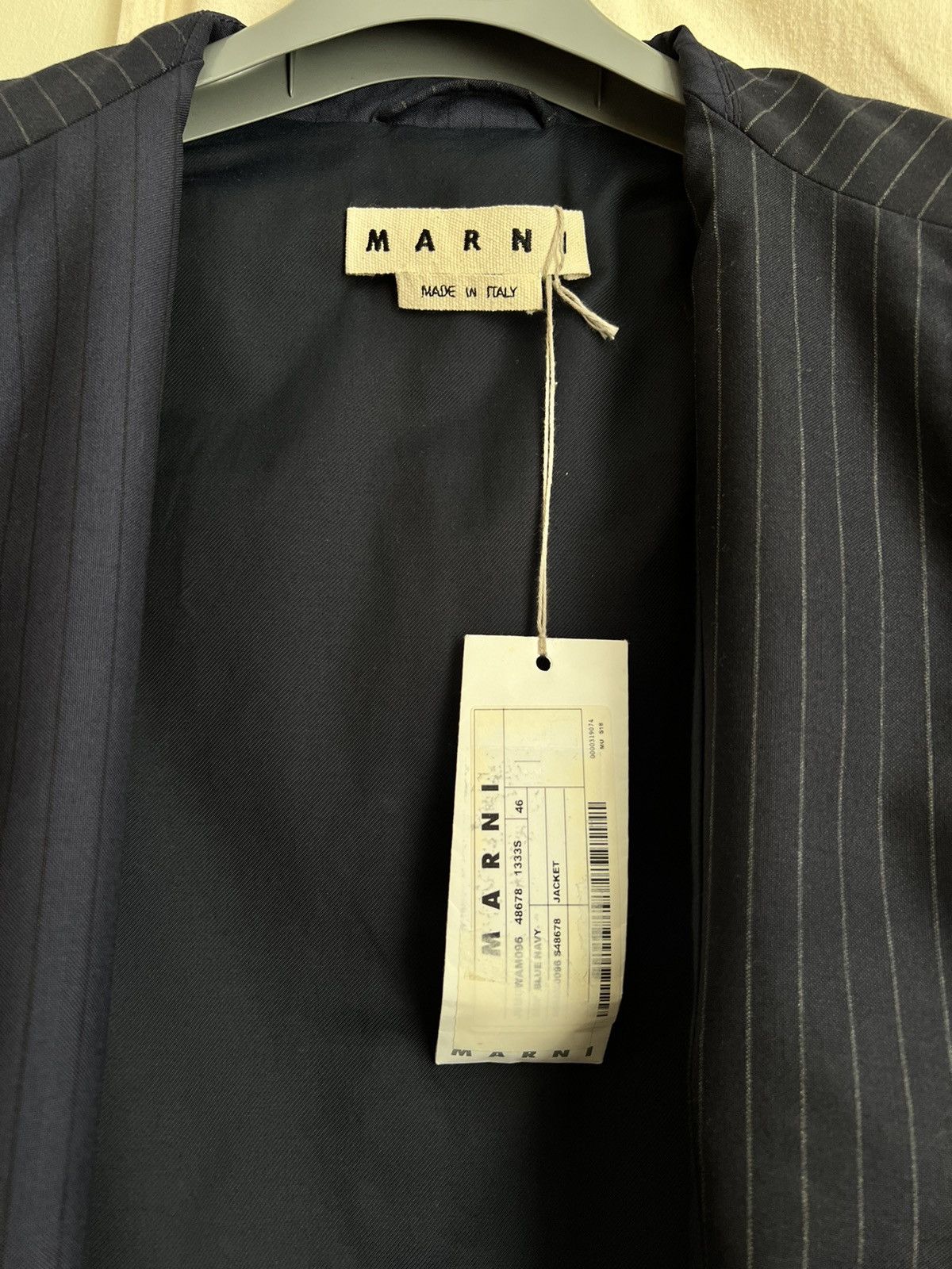 Marni MARNI Mixed Pinstripe Wool Zip Jacket S/S 2018 sz 46 Size US S / EU 44-46 / 1 - 6 Thumbnail