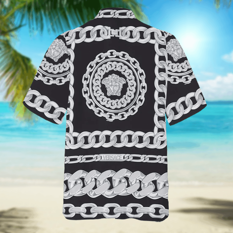 Designer × The Unbranded Brand Printed Medusa Chains Bowling Shirt | Iconic Motifs Size US L / EU 52-54 / 3 - 4 Thumbnail