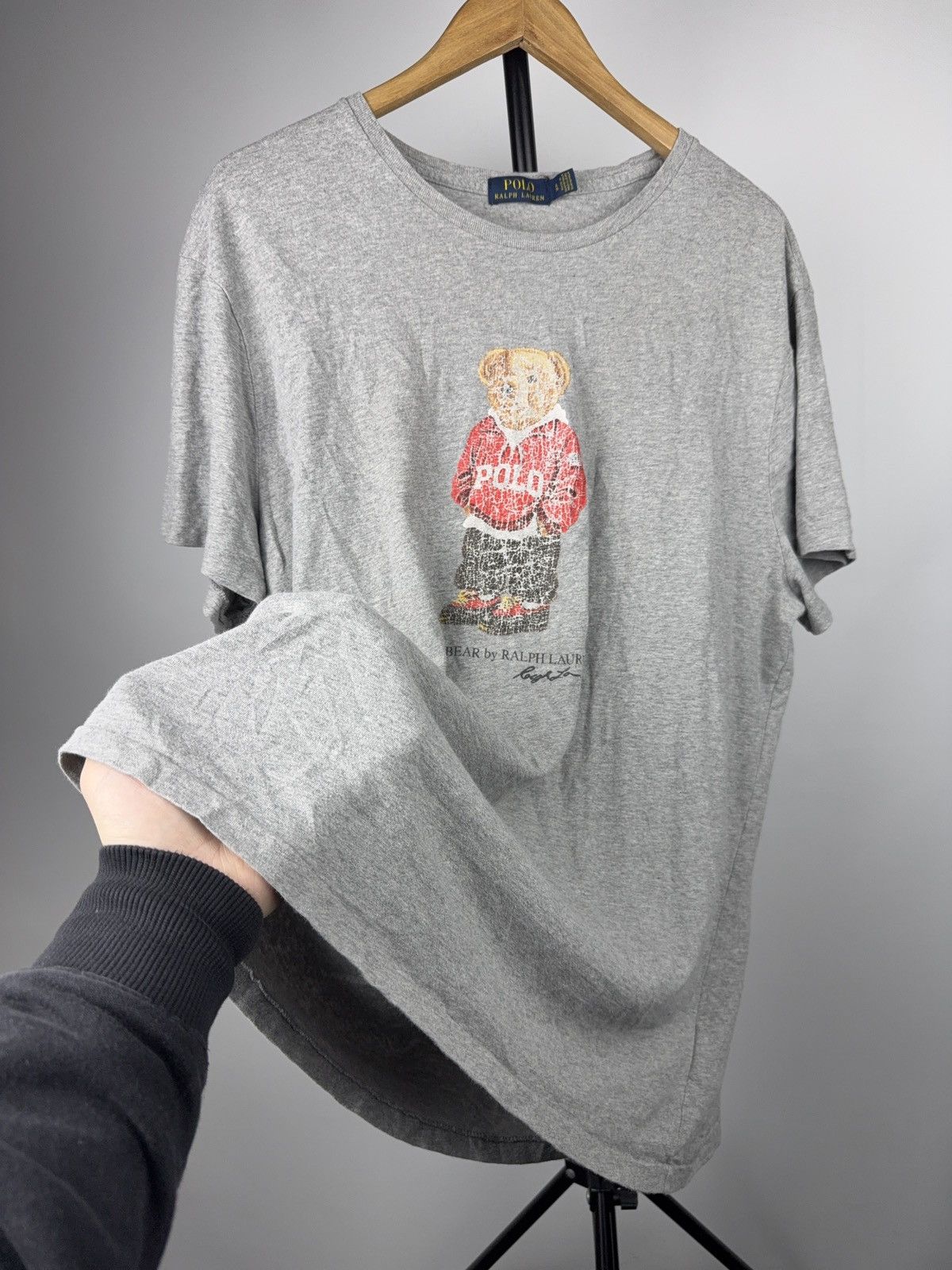 Polo Ralph Lauren Polo Ralph Lauren Distressed Bear Graphic T Shirt Vintage Size US XL / EU 56 / 4 - 9 Thumbnail