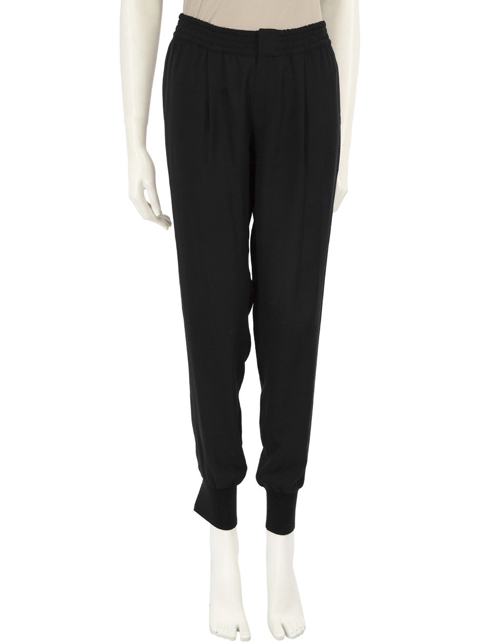Vince Black Elasticated Tapered Trousers Size 26" / US 2 / IT 38 - 1 Thumbnail