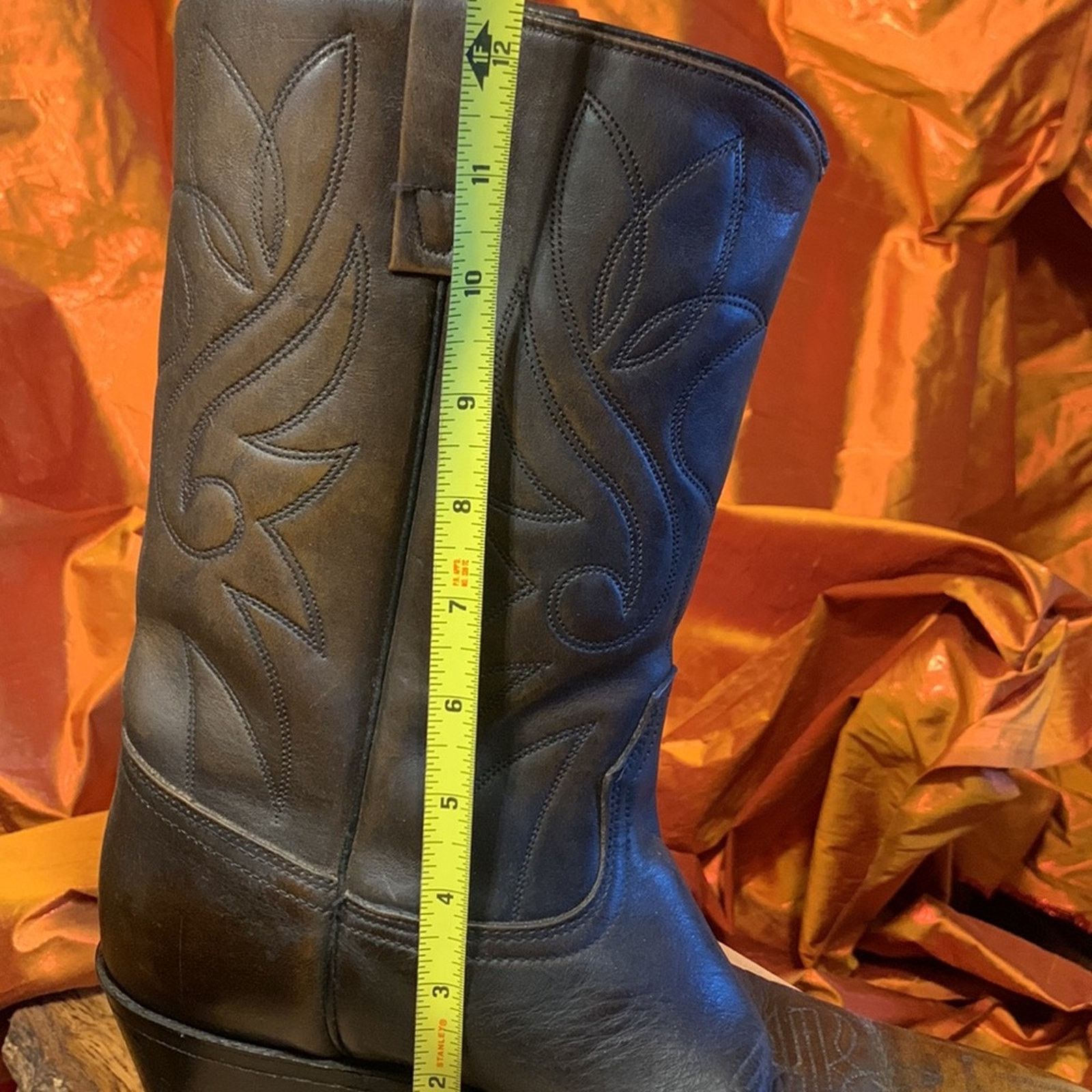 Acme Clothing Acme brown leather flame stitched Western cowboy boots Size US 9 / EU 42 - 14 Thumbnail