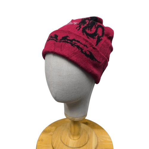 Japanese Brand 💀 Snow dragon tribal y2k vibe style short beanie hat Size ONE SIZE - 1 Thumbnail