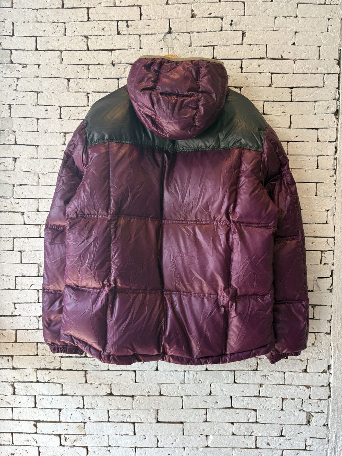Nike Vintage 2000s Nike Burgundy Swoosh Puffer Jacket Size US XL / EU 56 / 4 - 2 Thumbnail