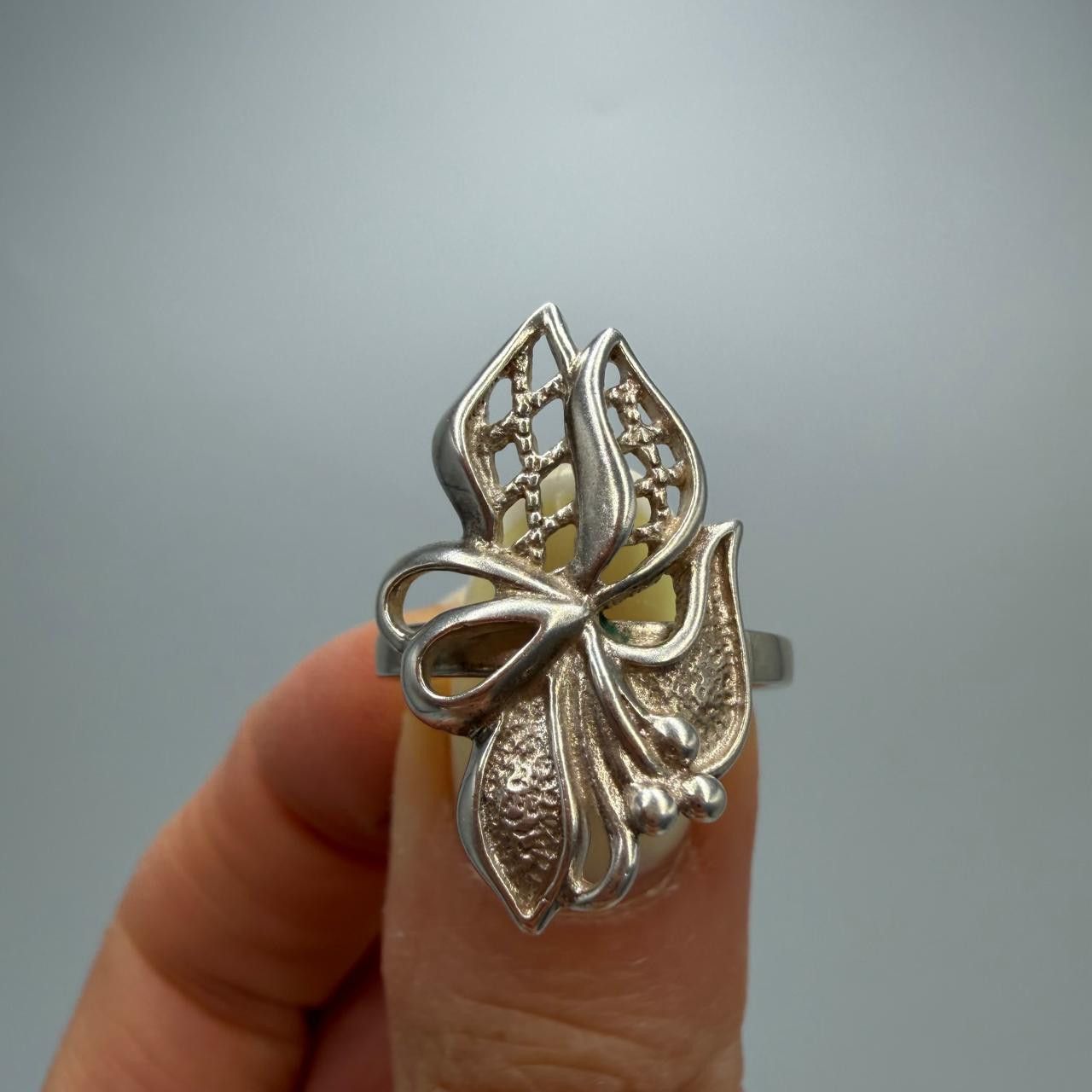 Sterling Silver Vintage USSR 925 Sterling Silver Filigree Ring Size 7.25 US Size ONE SIZE - 6 Thumbnail