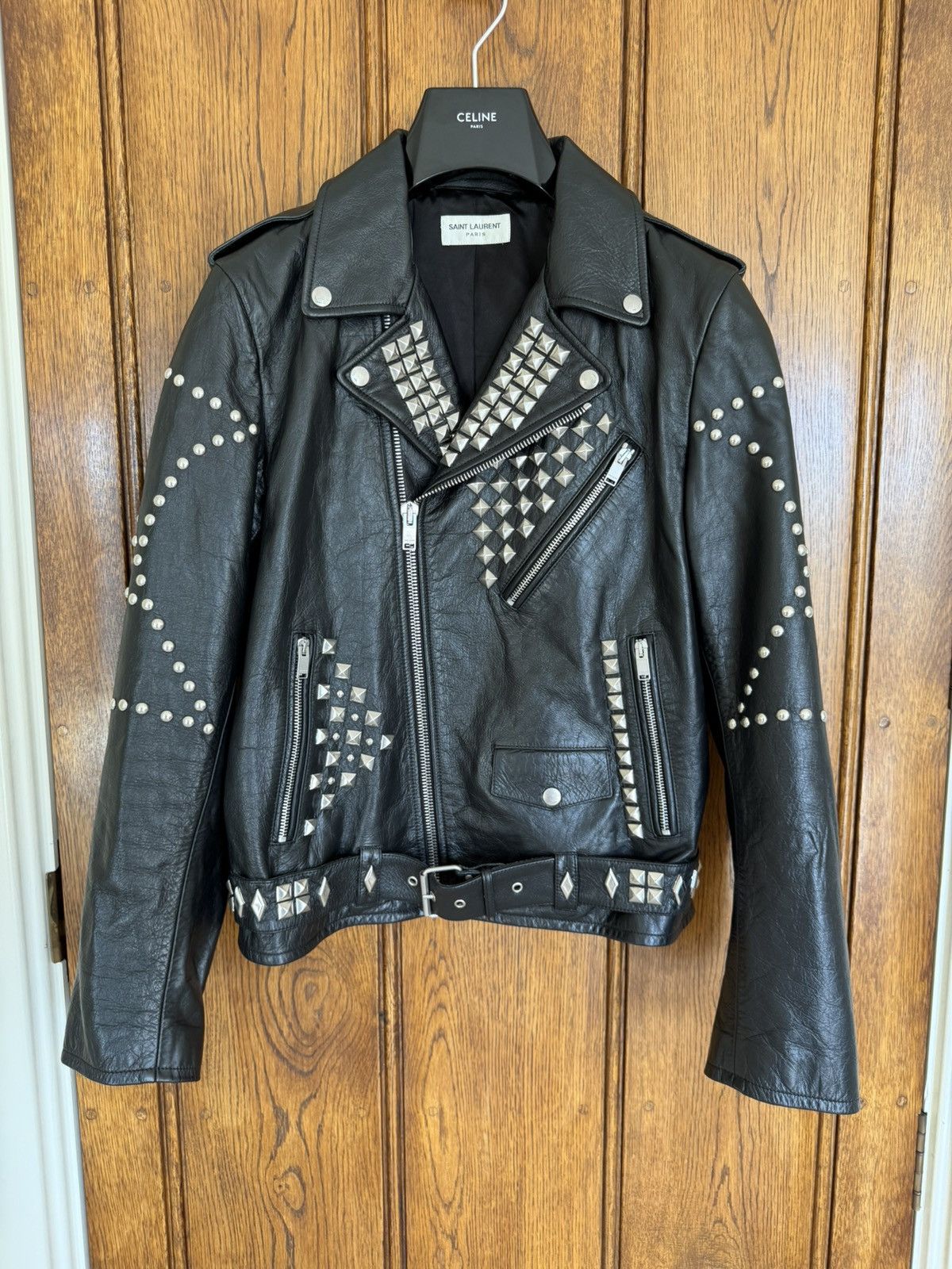 Saint Laurent Paris FW16 Saint Laurent studded leather biker jacket Hedi Grail Size US M / EU 48-50 / 2 - 2 Thumbnail