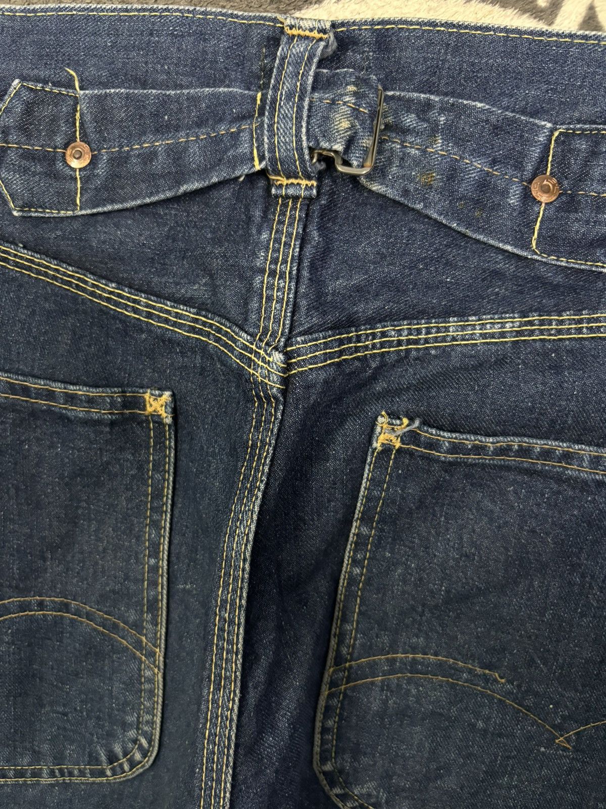 Sugar Cane Vintage 1990s Sugar Cane’s Selvedge Buckle Back Baggy Jeans Size US 30 / EU 46 - 14 Thumbnail