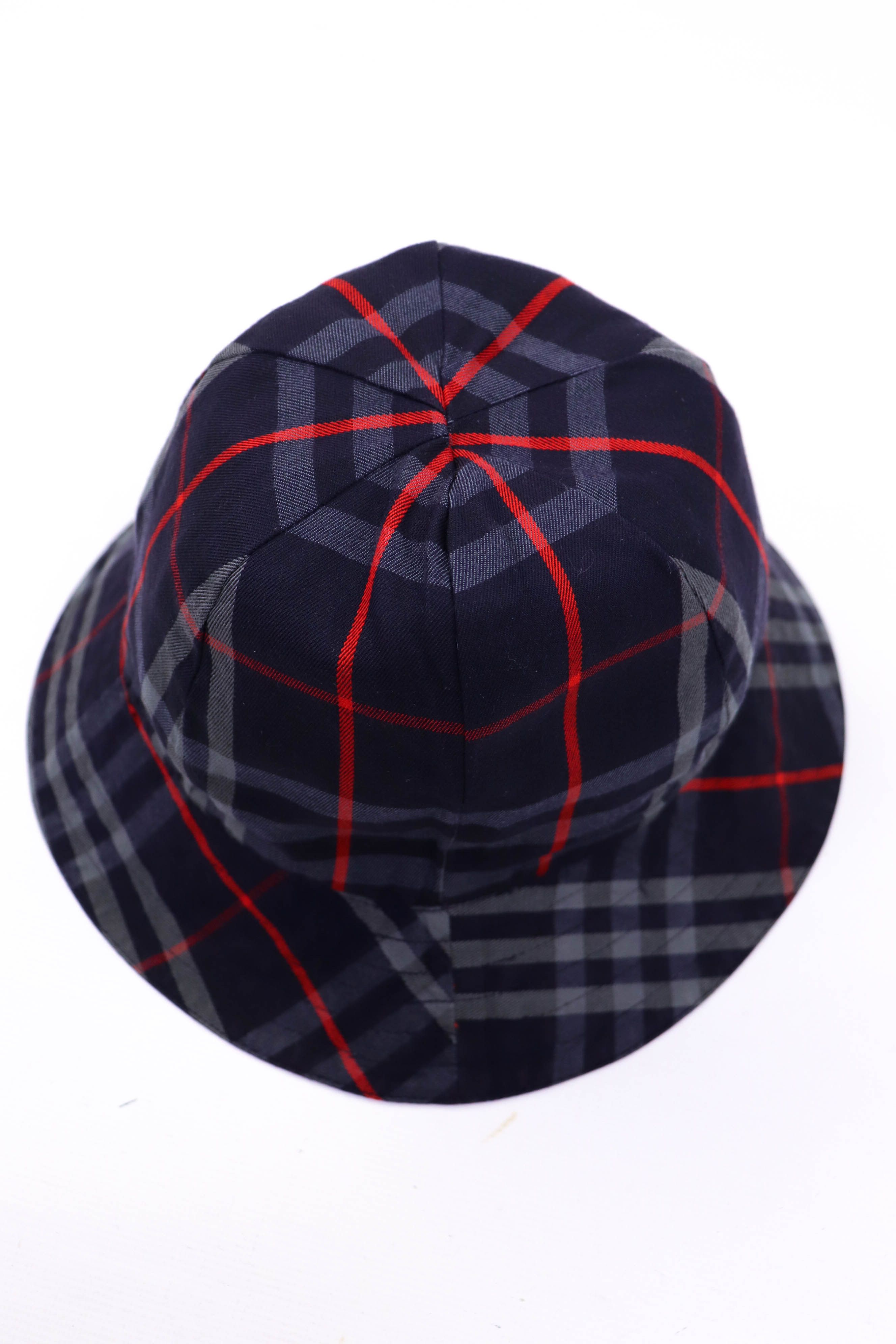 Burberry Burberrys Vintage Blue Nova Check Reversible Bucket Hat Size ONE SIZE - 8 Thumbnail