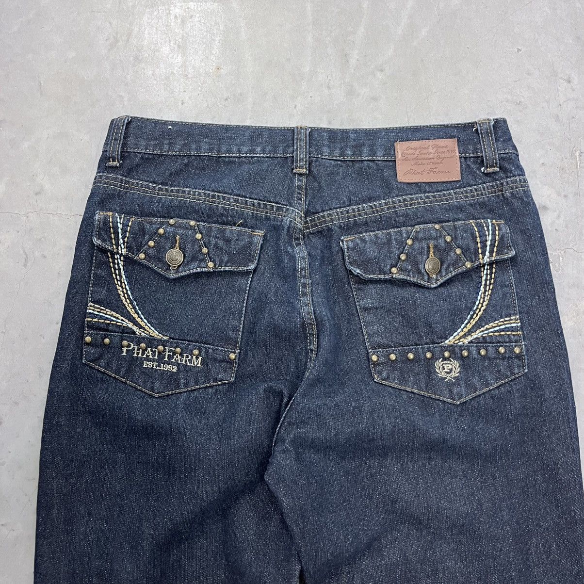 Phat Farm × Vintage Y2K Phat Farm Baggy Skater Hip Hop Embroidered Jeans 34x32 Size US 34 / EU 50 - 6 Thumbnail