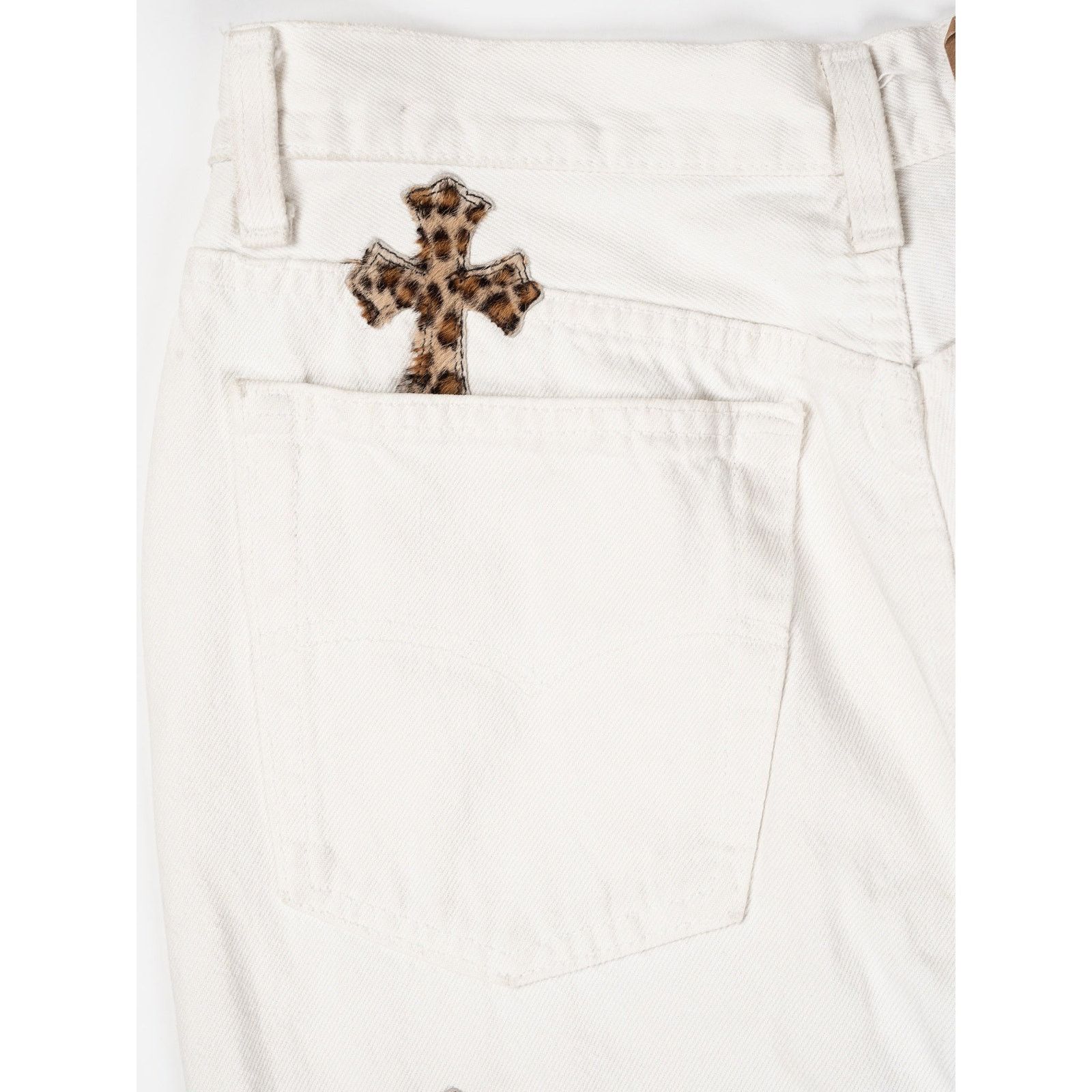 Chrome Hearts Levi's 501 Leopard Cross Patch White Jeans Size US 36 / EU 52 - 11 Thumbnail