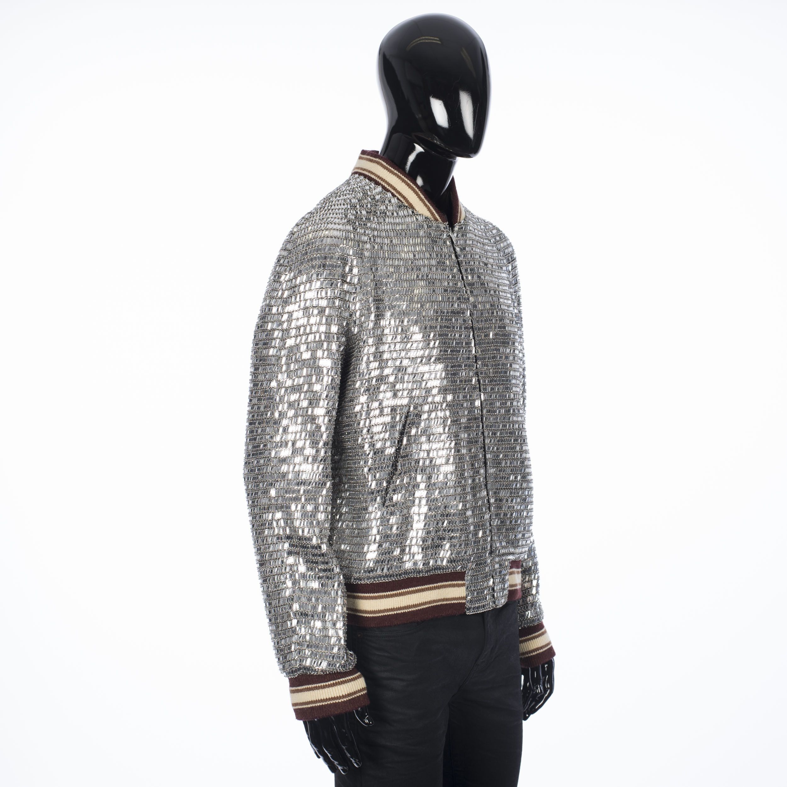 Celine Silver Mirror Embroidered Teddy Jacket Size US M / EU 48-50 / 2 - 9 Thumbnail