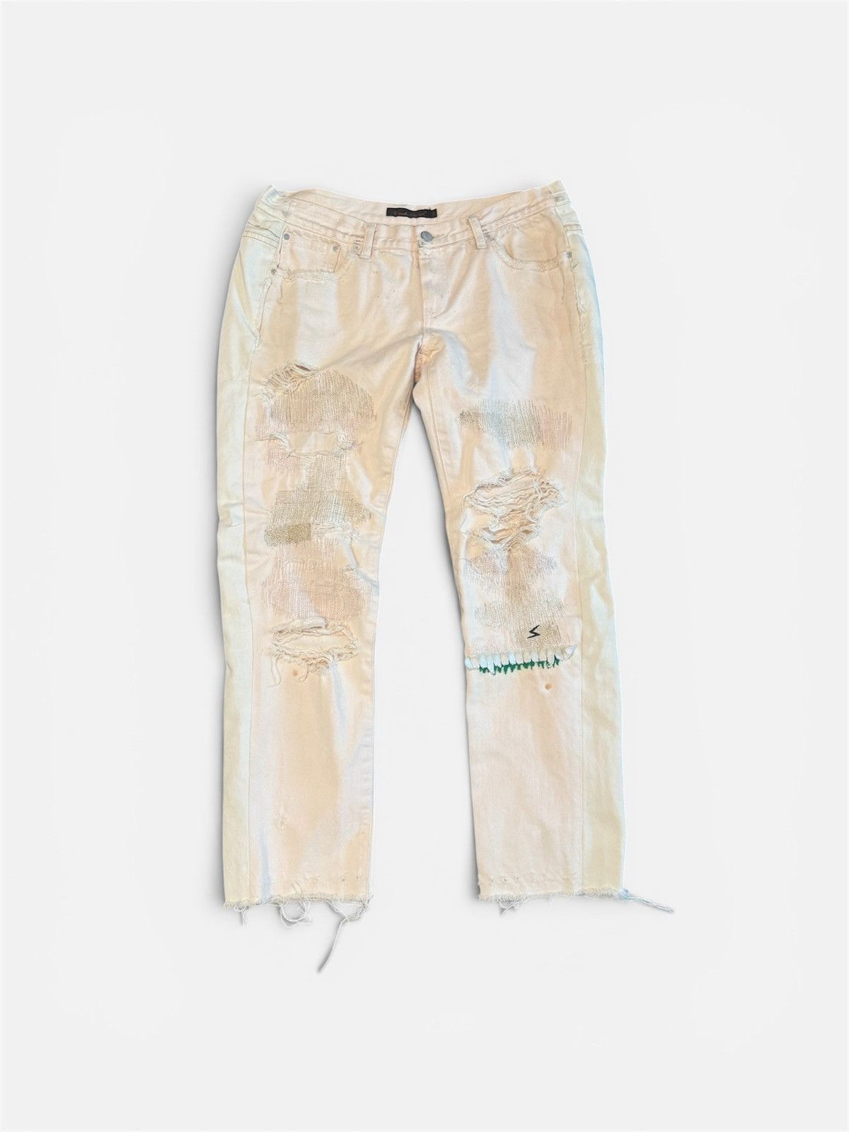 Undercover Undercover "But Beautiful" 68 Green Monster Yarn Denim Size US 31 - 2 Thumbnail