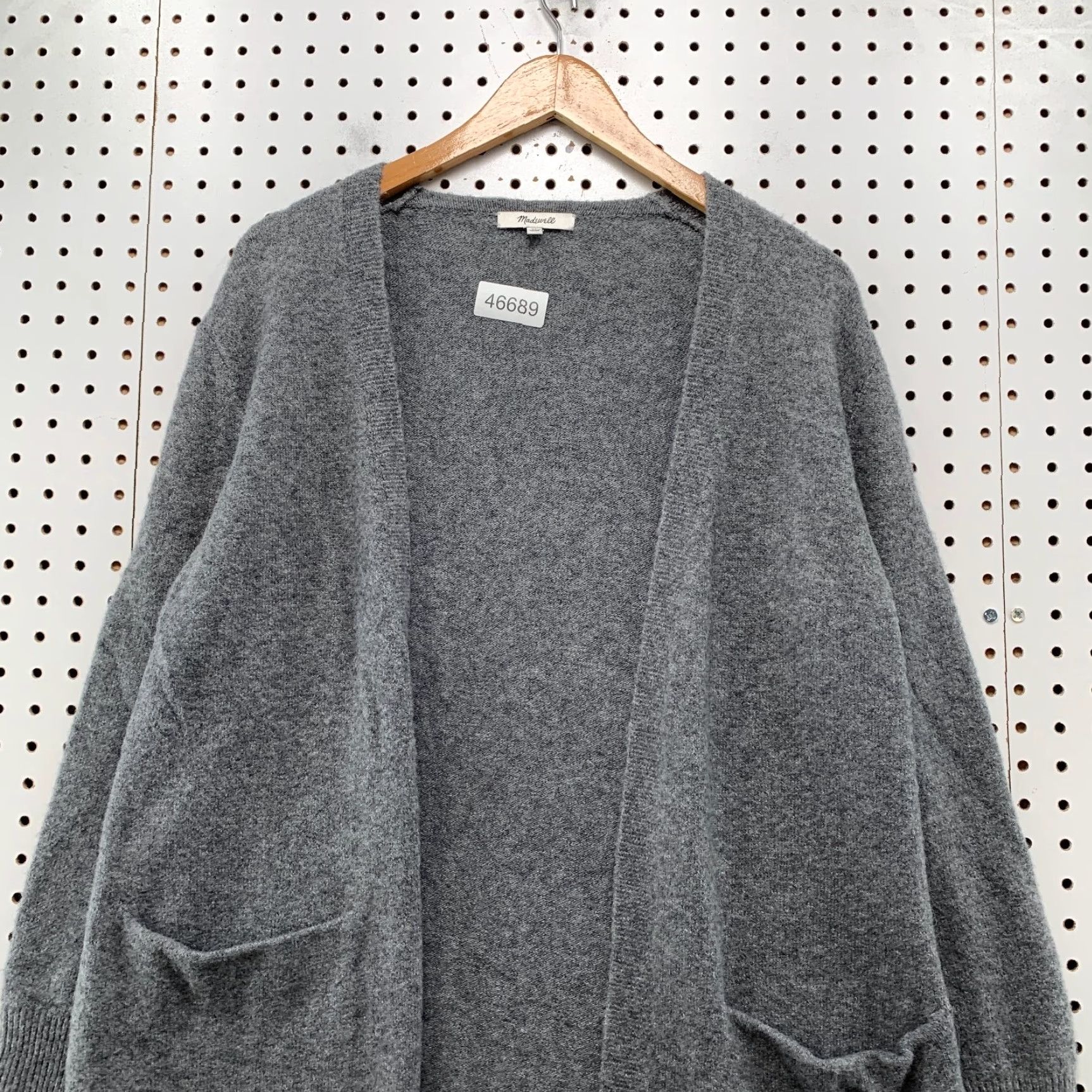 Madewell Madewell Cardigan Sweater Womens XS Gray Merino Wool Open Pocket Oversized Size XS / US 0-2 / IT 36-38 - 5 Thumbnail