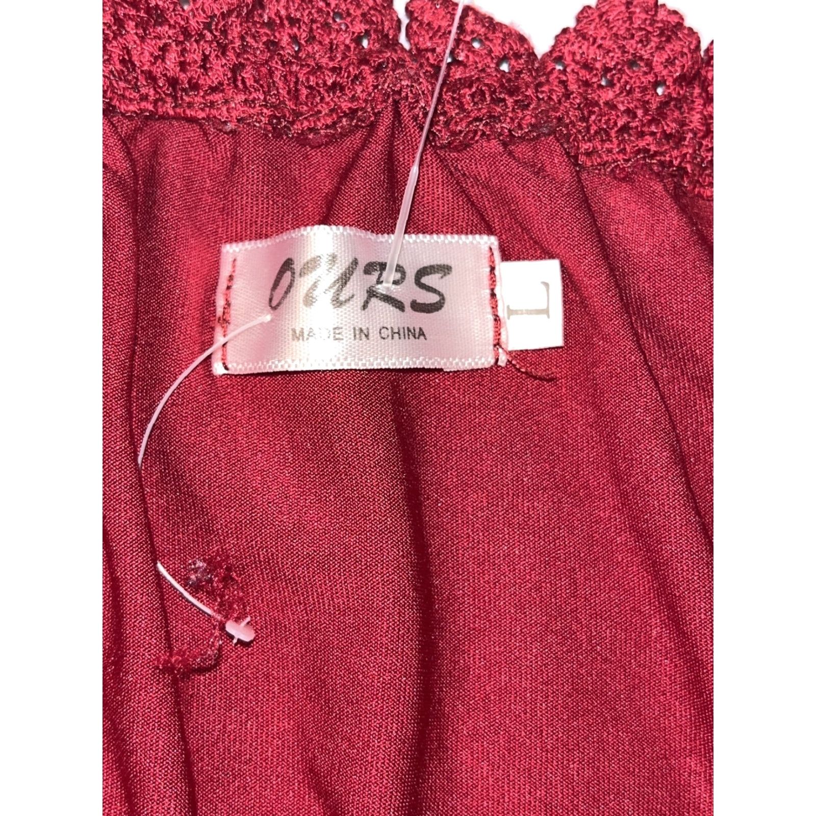 Vintage Ours Red Lace Dress Off Shoulder 3/4 Sleeve Knee Length M Women Dress Size M / US 6-8 / IT 42-44 - 6 Thumbnail