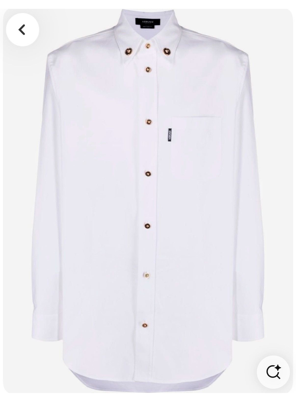 Versace Versace Buttondown Medusa Head Buttons White 39 Size US XXS / EU 40 - 1 Thumbnail