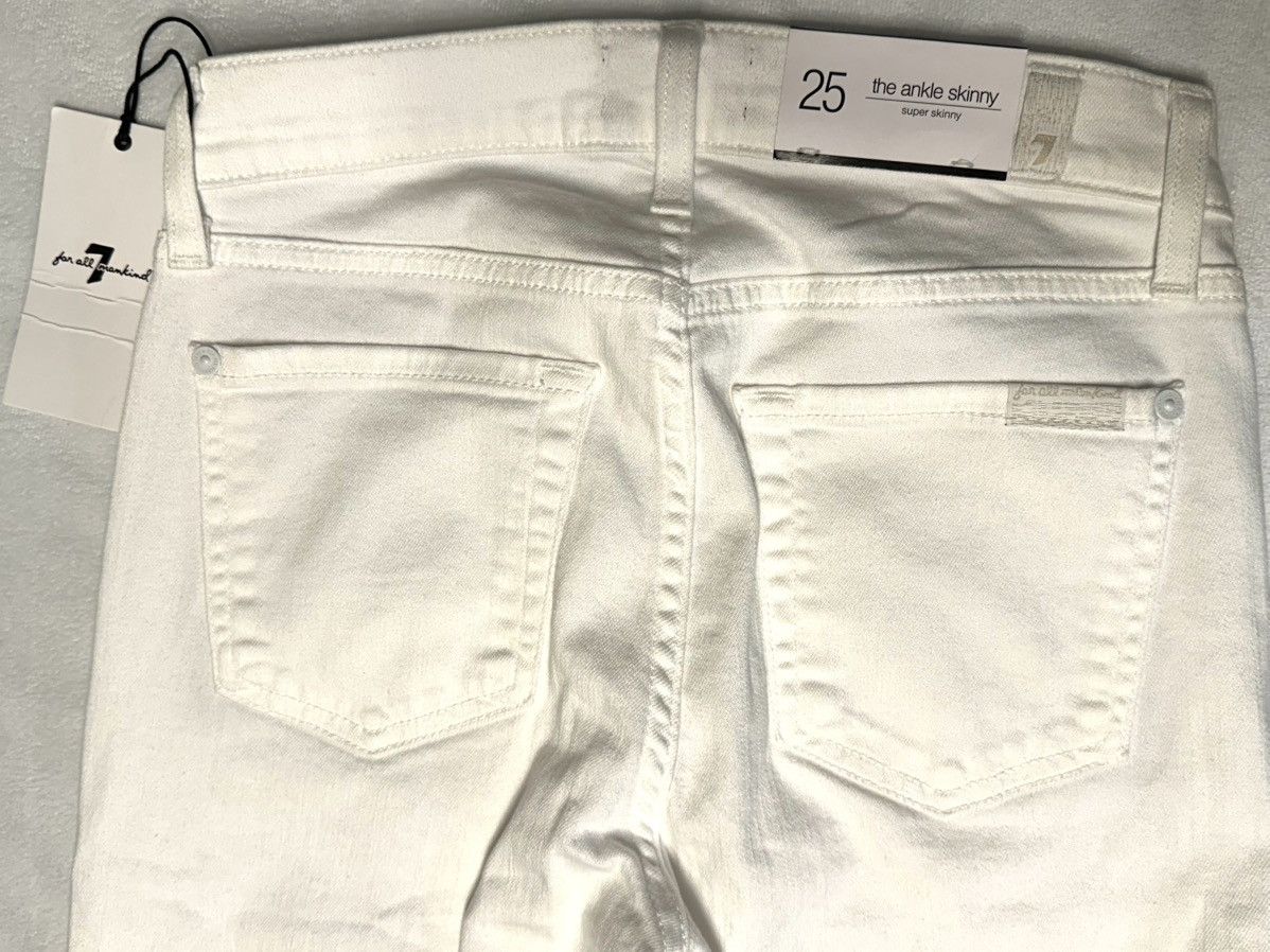 7 For All Mankind NWT 7 for All Mankind Skinny Ankle Braided White Jeans-24x27 Size 24" / US 00 / IT 34 - 14 Thumbnail