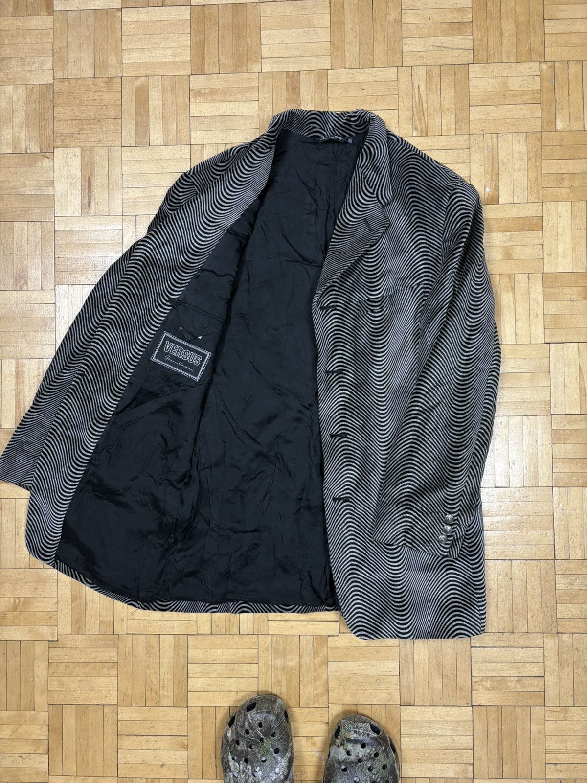 Versace vintage 90s Versus by Gianni Versace velour blazer jacket Size 38L - 1 Thumbnail