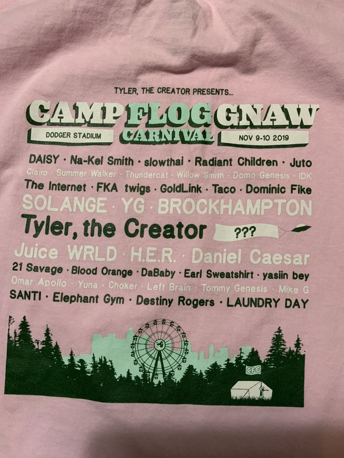 Golf Wang Camp Flog Gnaw Carnival Golf Wang Concert Lineup T-Shirt Size US L / EU 52-54 / 3 - 1 Thumbnail