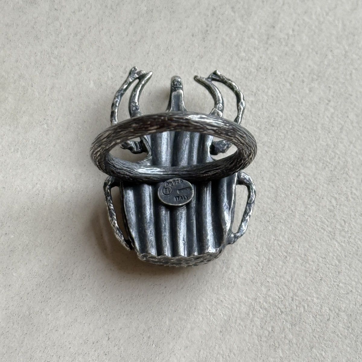 Bottega Veneta Bottega Veneta Silver Beetle Ring Size ONE SIZE - 10 Thumbnail