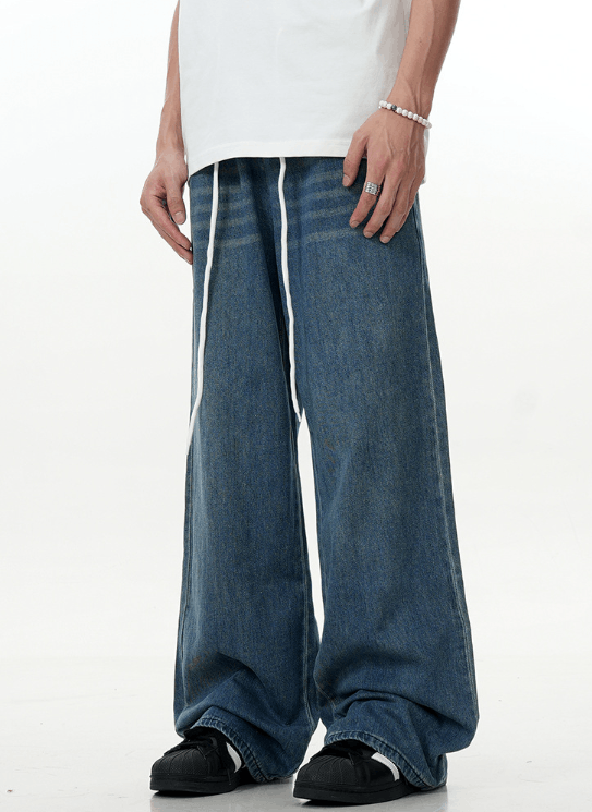 Japanese Brand × Jean American retro street hip-hop wide-leg drawstring jeans Size US 32 / EU 48 - 4 Thumbnail