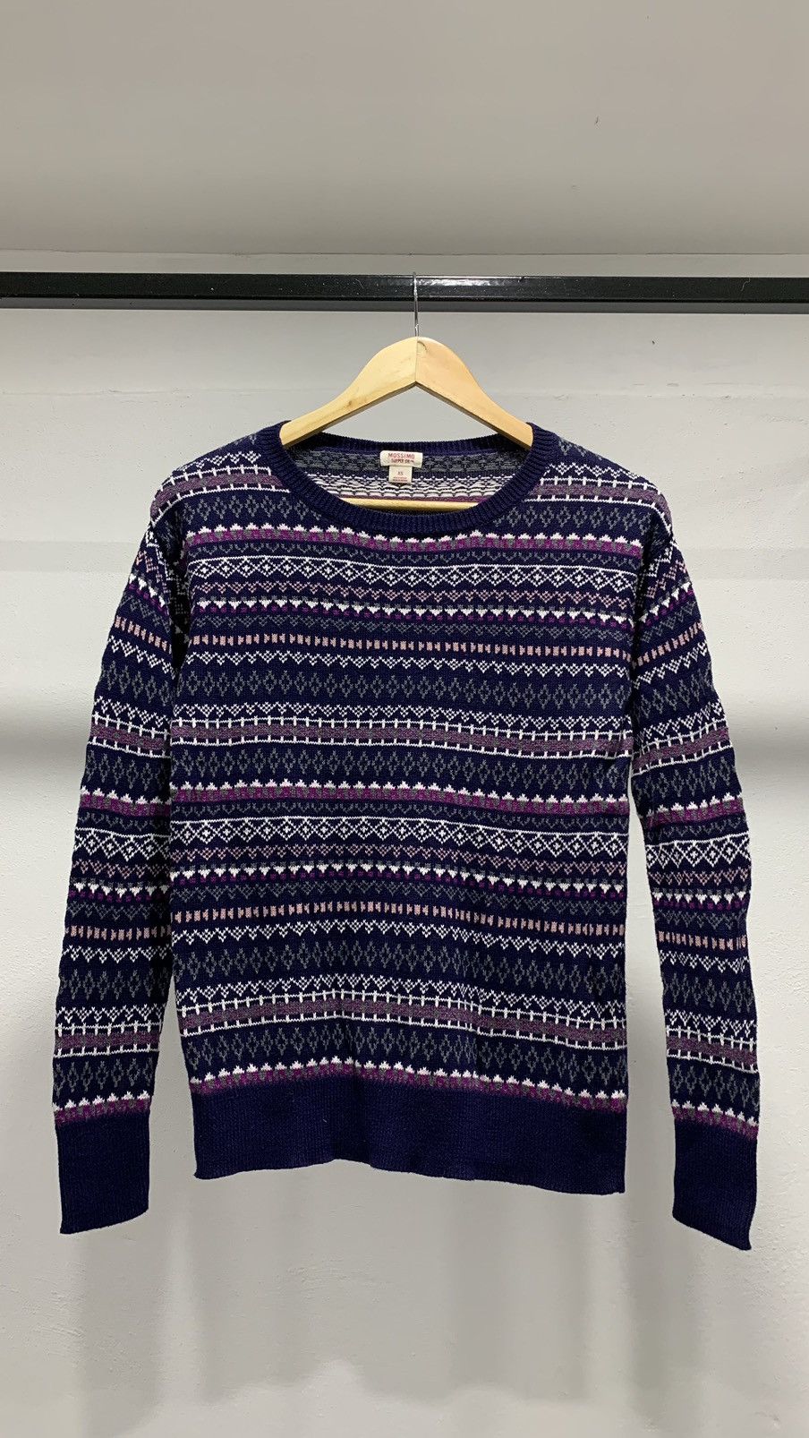 image of Aran Isles Knitwear x Homespun Knitwear Mossimo Stripes Knitwear in Purple, Men's (Size XS)