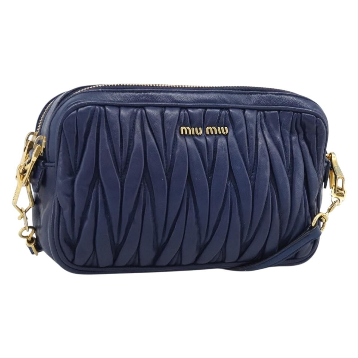 Miu Miu Borsa a tracolla Miu Miu Matelassé in pelle blu e oro, Size ONE SIZE - 1 Thumbnail