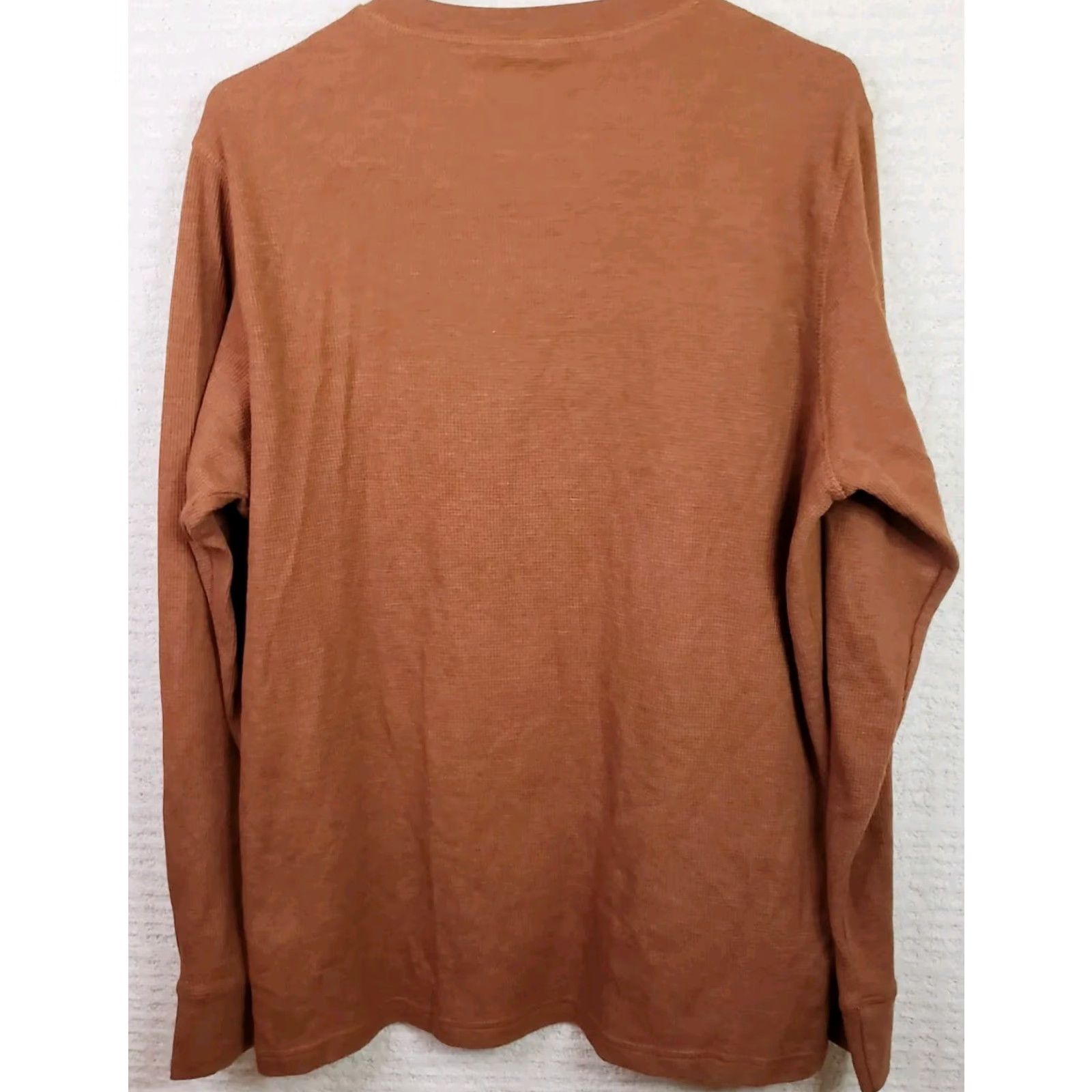 Vintage North River Outfitters Henley Shirt Men’s XL Brown Long Sleeve Button-Up Cotton Size US XL / EU 56 / 4 - 5 Thumbnail