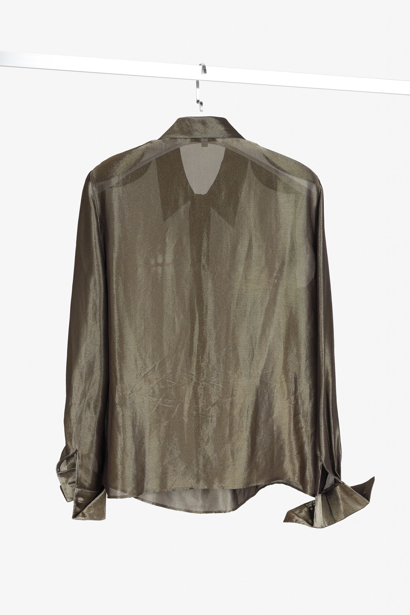 Giorgio Armani Giorgio Armani Gold Lamé French Cuff Blouse Size L / US 10 / IT 46 - 2 Thumbnail