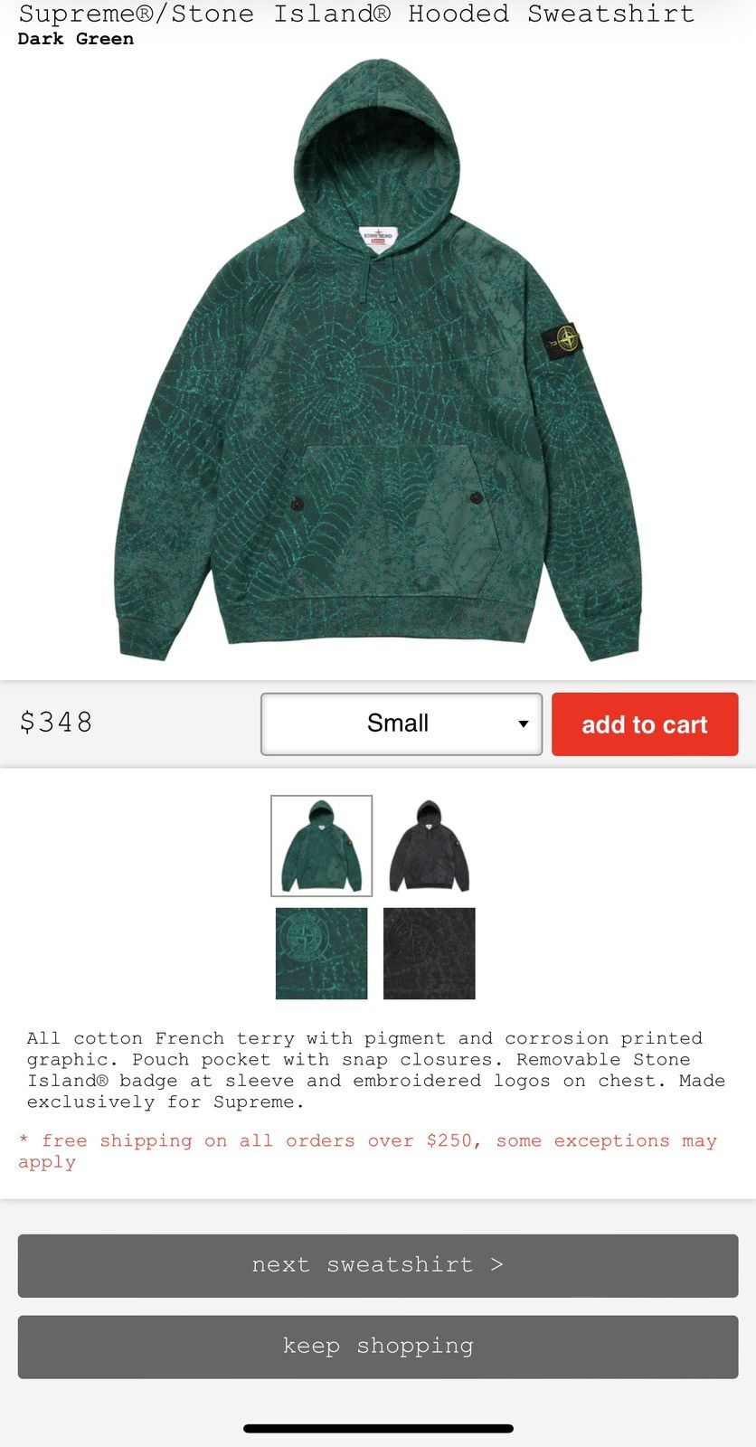 Supreme Stone Island Hooded Sweatshirt(supreme / stone Supreme Stone Island Hooded Sweatshirt(supreme / stone