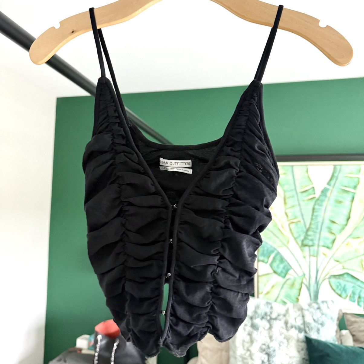 Urban Outfitters Urban Outfitters Black Mesh Corset Cami Tank Top | Small Size S / US 4 / IT 40 - 1 Thumbnail