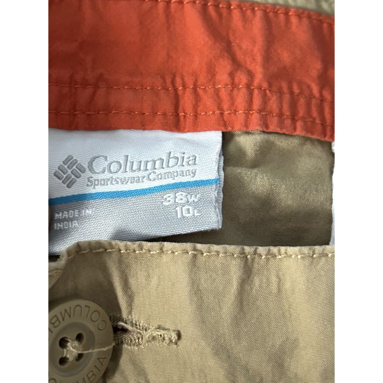 Vintage Columbia Mens Flat Front Shorts Khaki Cargo Pocket 38 Inseam 10" Regular Big & Tall Nut? Size US 38 / EU 54 - 3 Thumbnail