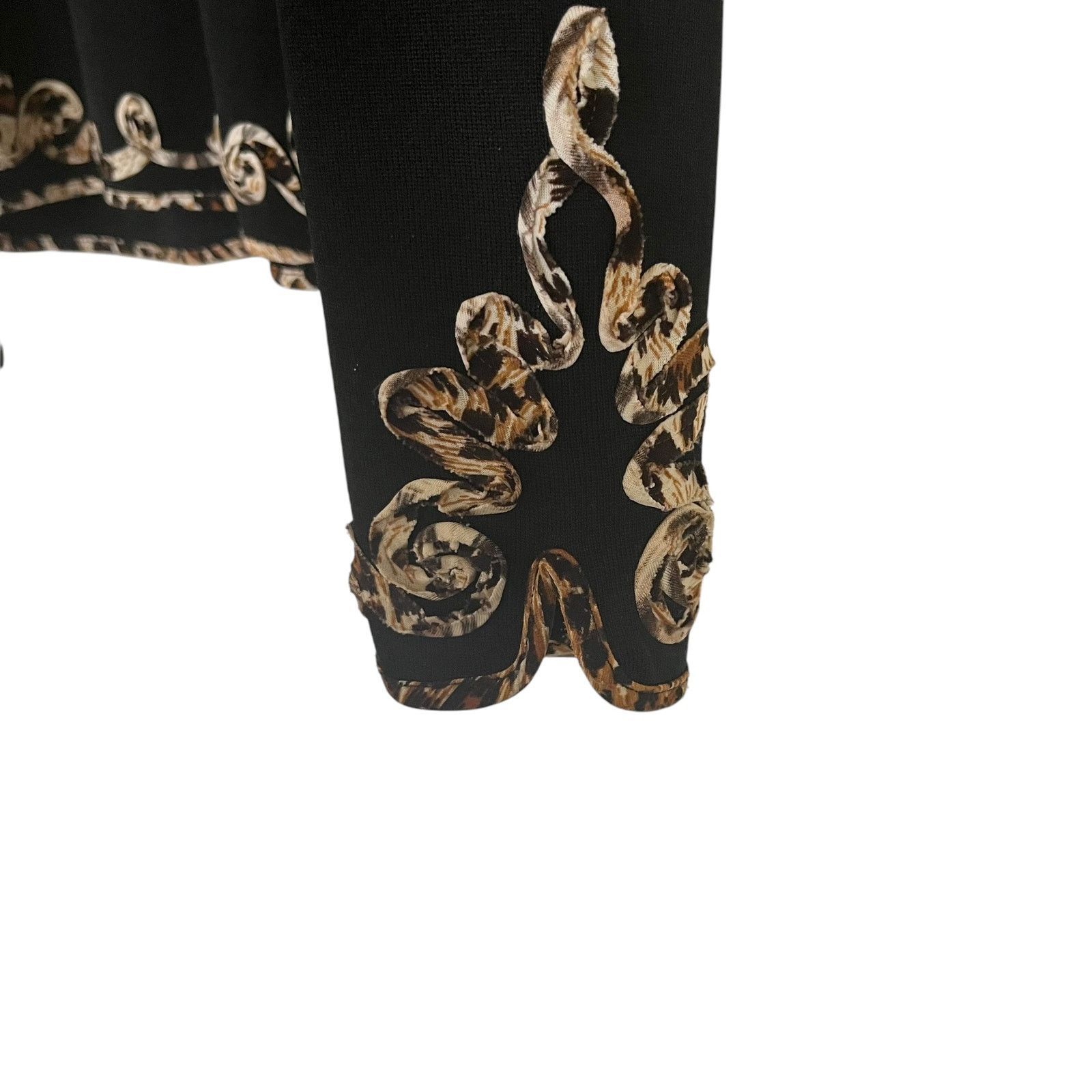 Other Ming Wang Black Leopard Print Cardigan Sweater Jacket Size S / US 4 / IT 40 - 5 Thumbnail