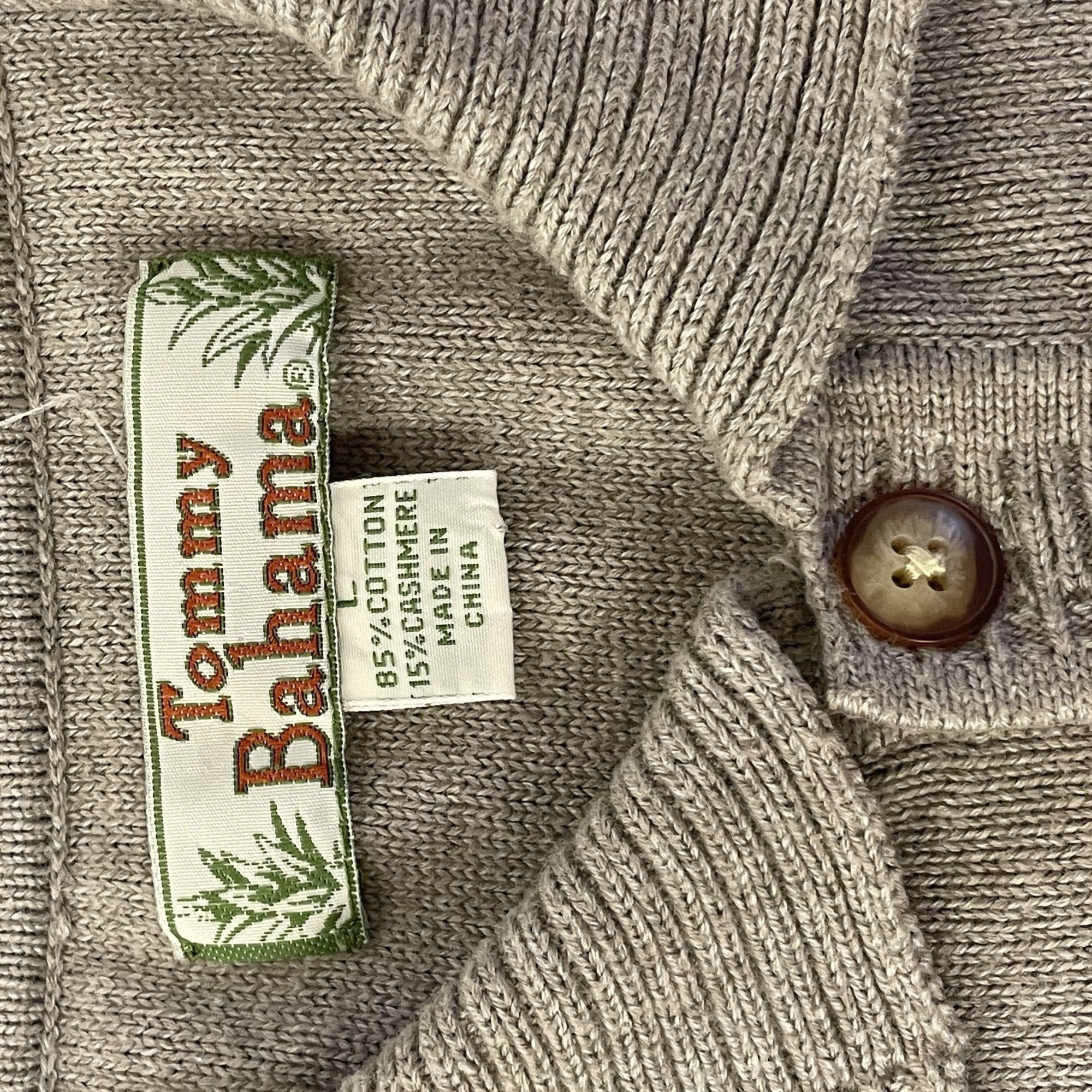 Tommy Bahama Vtg Tommy Bahama KNIT 1/4 Btn Collared CASHMERE Sweater Size US L / EU 52-54 / 3 - 4 Thumbnail
