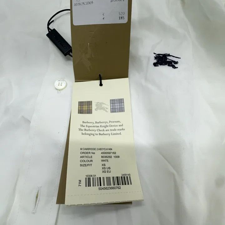 Burberry Burberry Burberry White Logo Embroidered Casual Shirt-2507 Size US XS / EU 42 / 0 - 4 Thumbnail