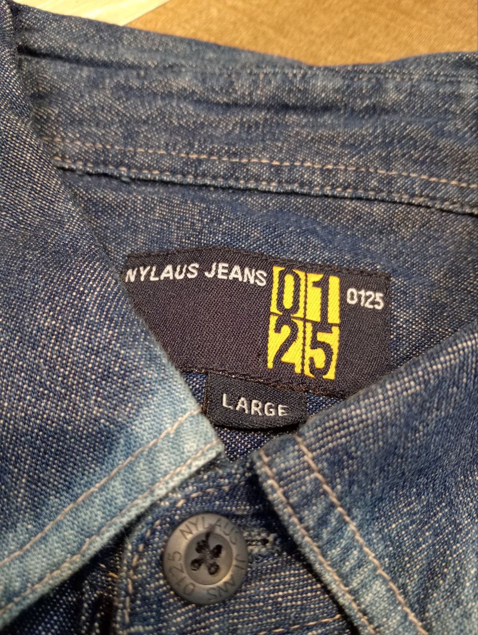 Japanese Brand JAPANESE NYLAUS JEANS LONDON CALLING BLUE DENIM SHIRT Size US L / EU 52-54 / 3 - 6 Thumbnail