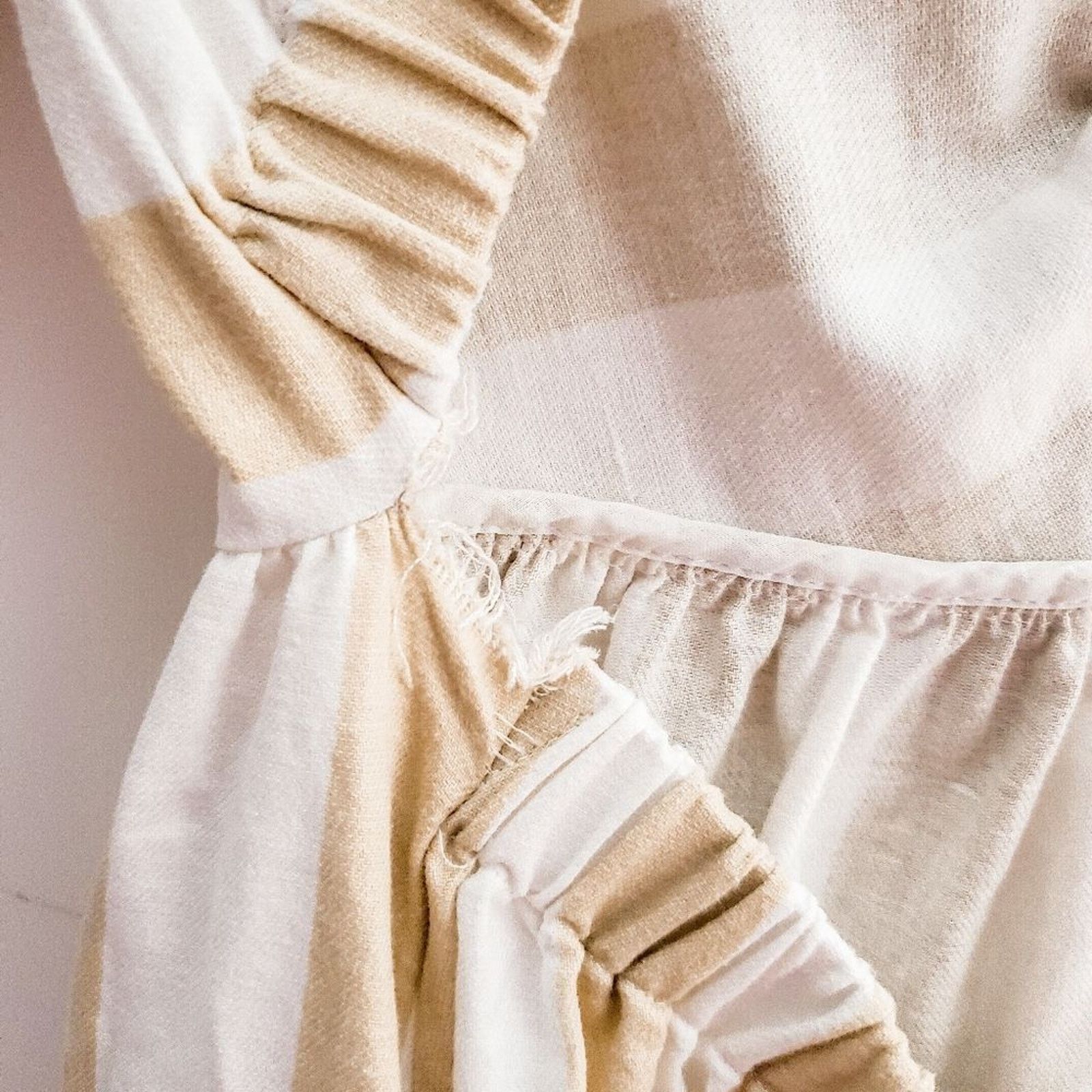 Staud Staud Beige White Chevron Striped Tie Waist York Dress Sz XS Size XS / US 0-2 / IT 36-38 - 5 Thumbnail