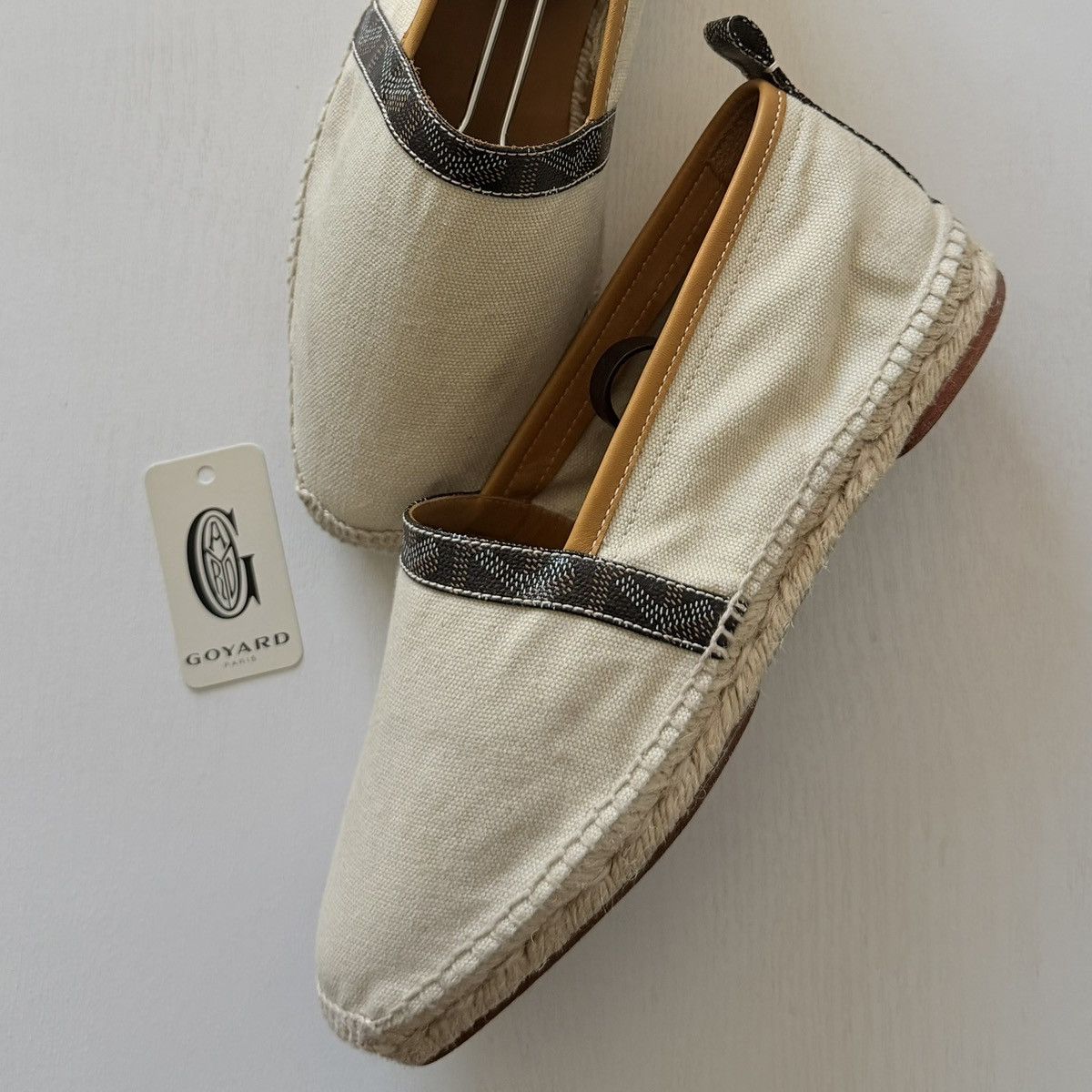 Goyard Espadrilles RARE White Black Shoes 100% Authentic