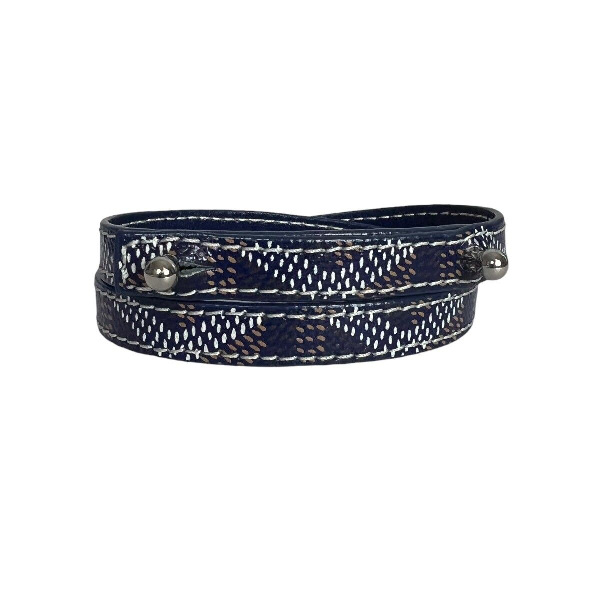 Pre-owned Goyard Double Wrap Bracelet In Blue