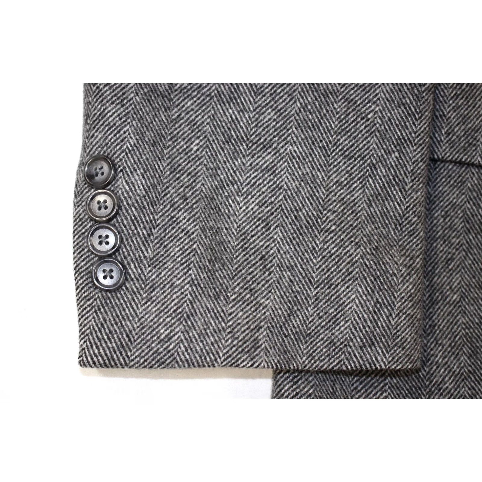 Camel VINTAGE Bert Pulitzer Camel Hair Wool Blazer Jacket Herringbone Gray Men's 40 Size 40R - 2 Thumbnail